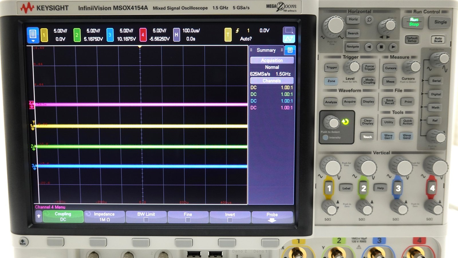 Keysight MSOX4154A Mixed Signal Oscilloscope / 1.5 GHz / 4 Analog plus 16 Digital Channels