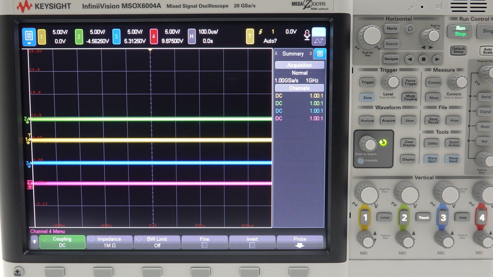 Keysight MSOX6004A Mixed Signal Oscilloscope / 1 GHz to 6 GHz / 4 Analog Plus 16 Digital Channels