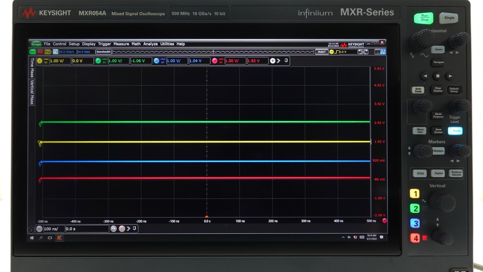 Keysight MXR054A Infiniium MXR-Series Real-Time Oscilloscope / 500 MHz / 16 GSa/s / 4 Channels