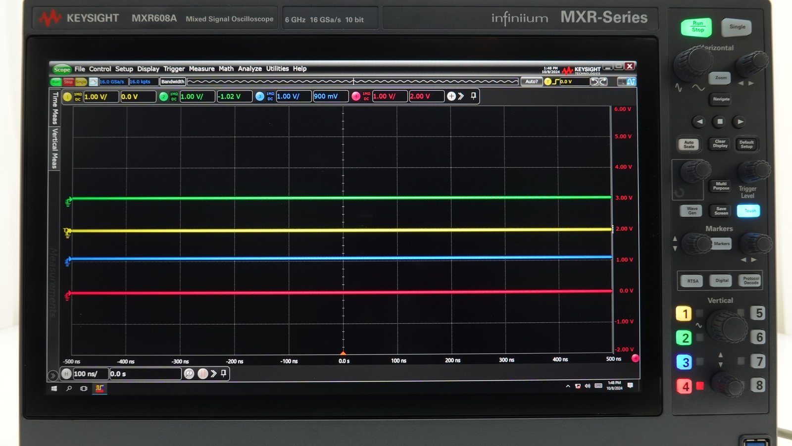 Keysight MXR608A Infiniium MXR-Series Real-Time Oscilloscope / 6 GHz / 16 GSa/s / 8 Channels