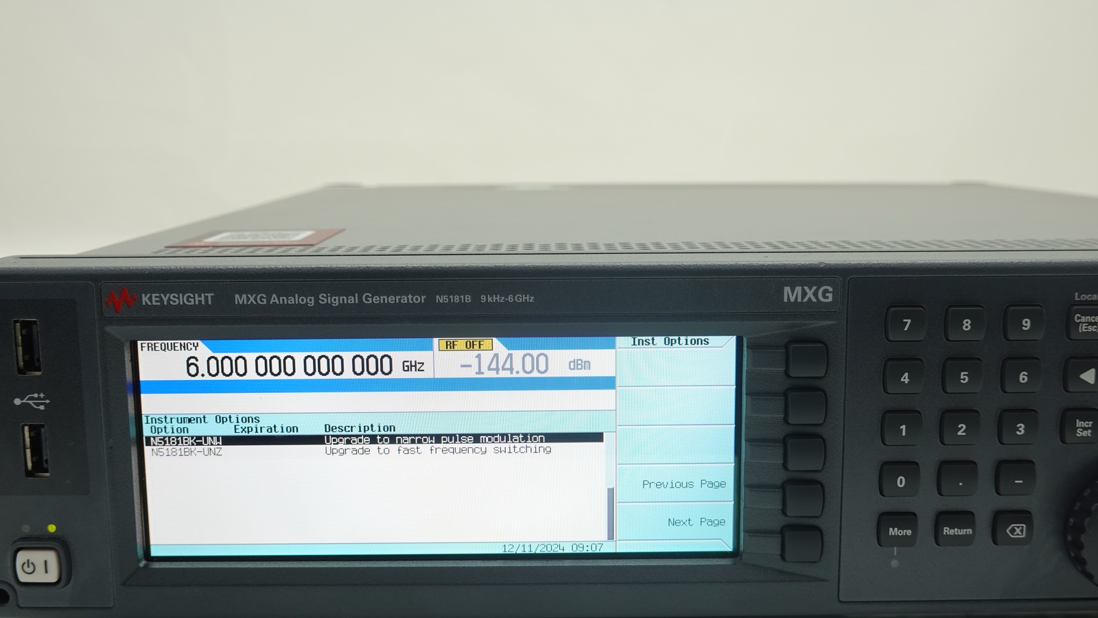 Keysight N5181B-506 9 kHz to 6 GHz