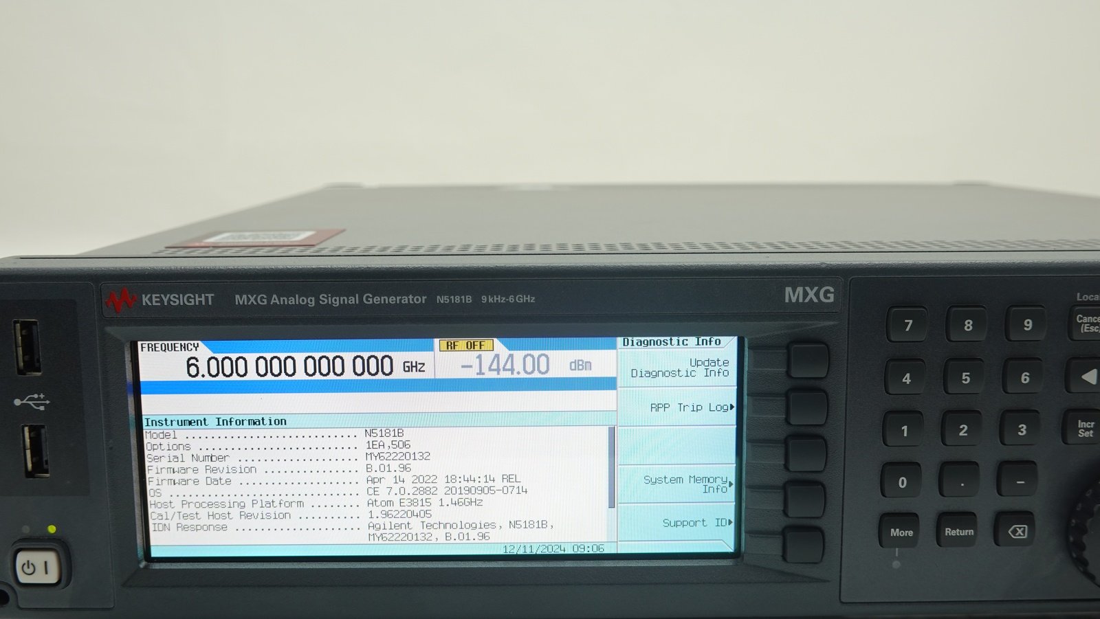 Keysight N5181B-506 9 kHz to 6 GHz