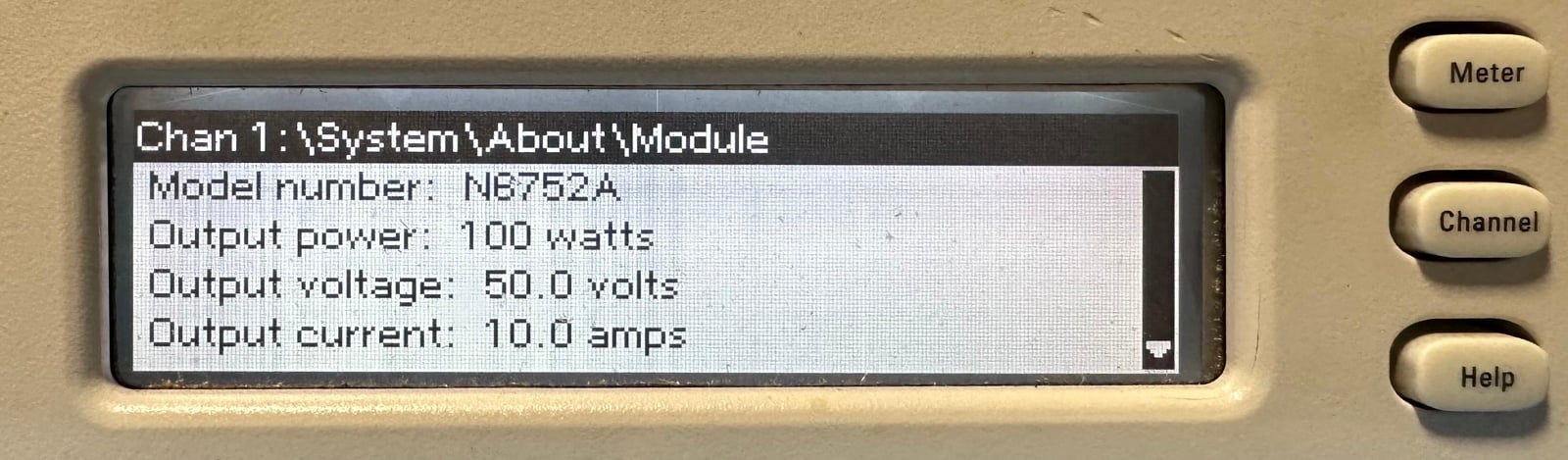 Keysight N6752A High-Performance Autoranging DC Power Module / 50V / 10A / 100W