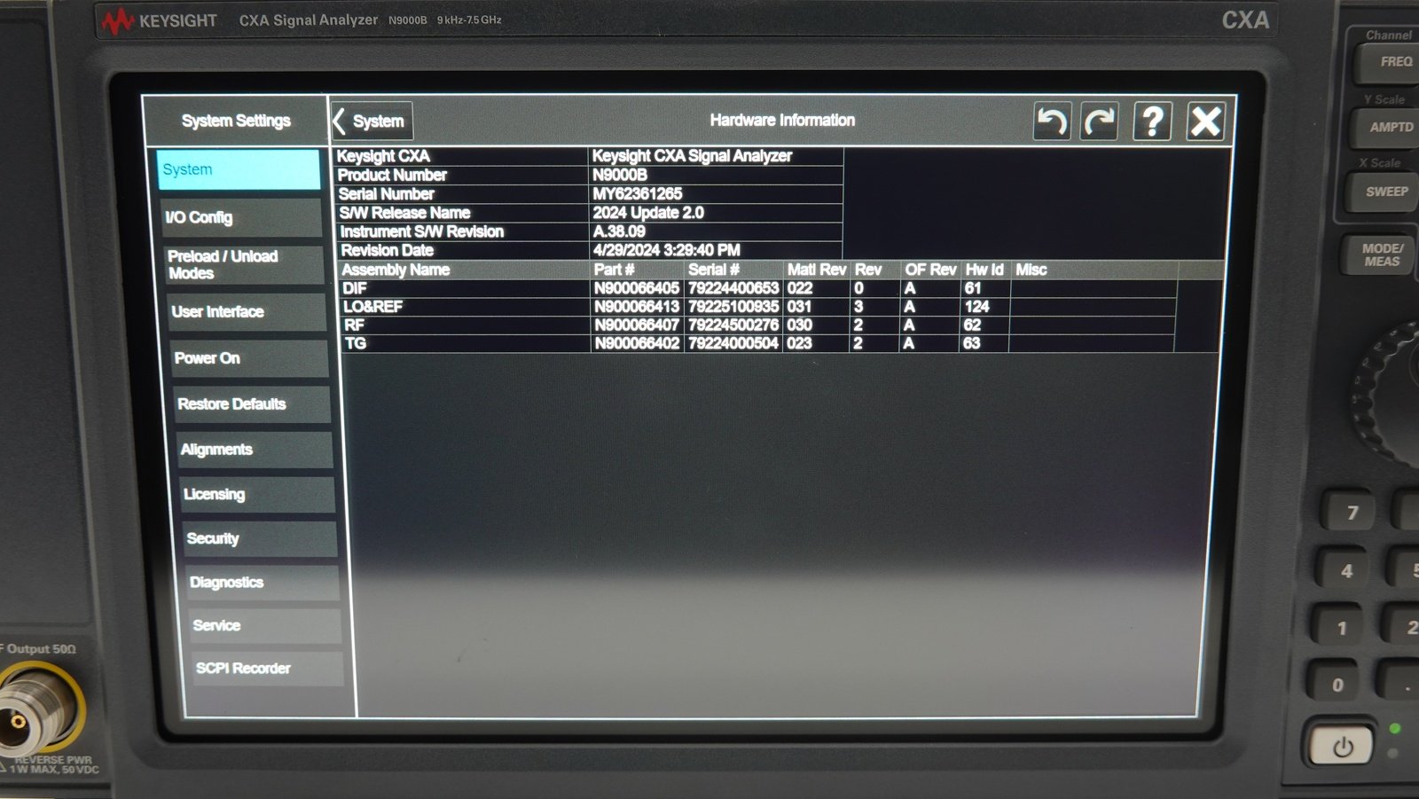 Keysight N9000B-507 9 kHz to 7.5 GHz