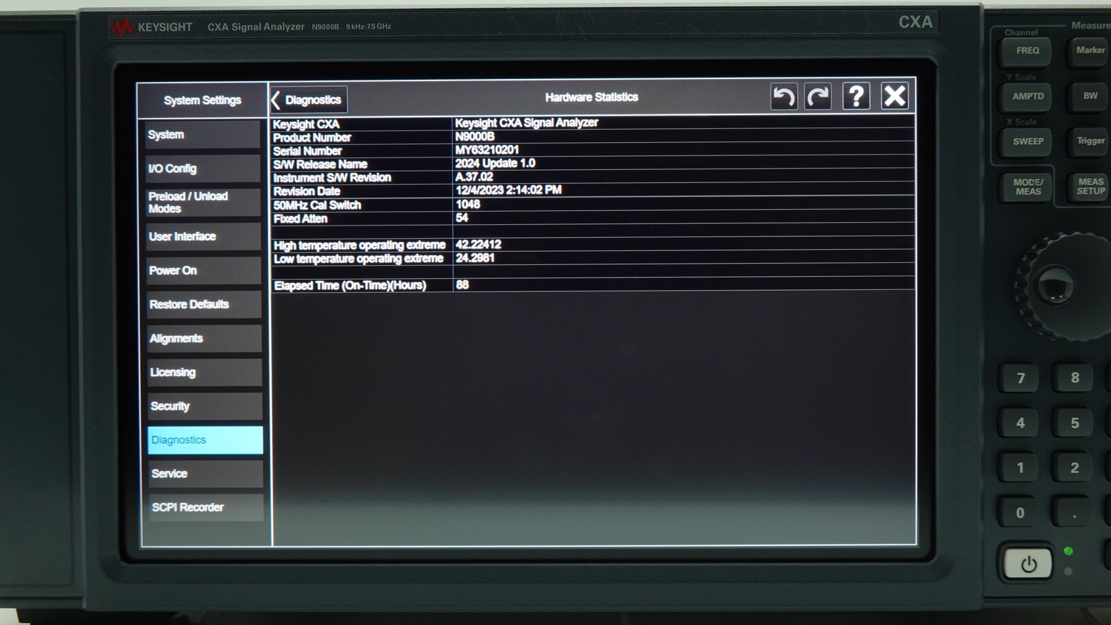 Keysight N9000B-507 9 kHz to 7.5 GHz