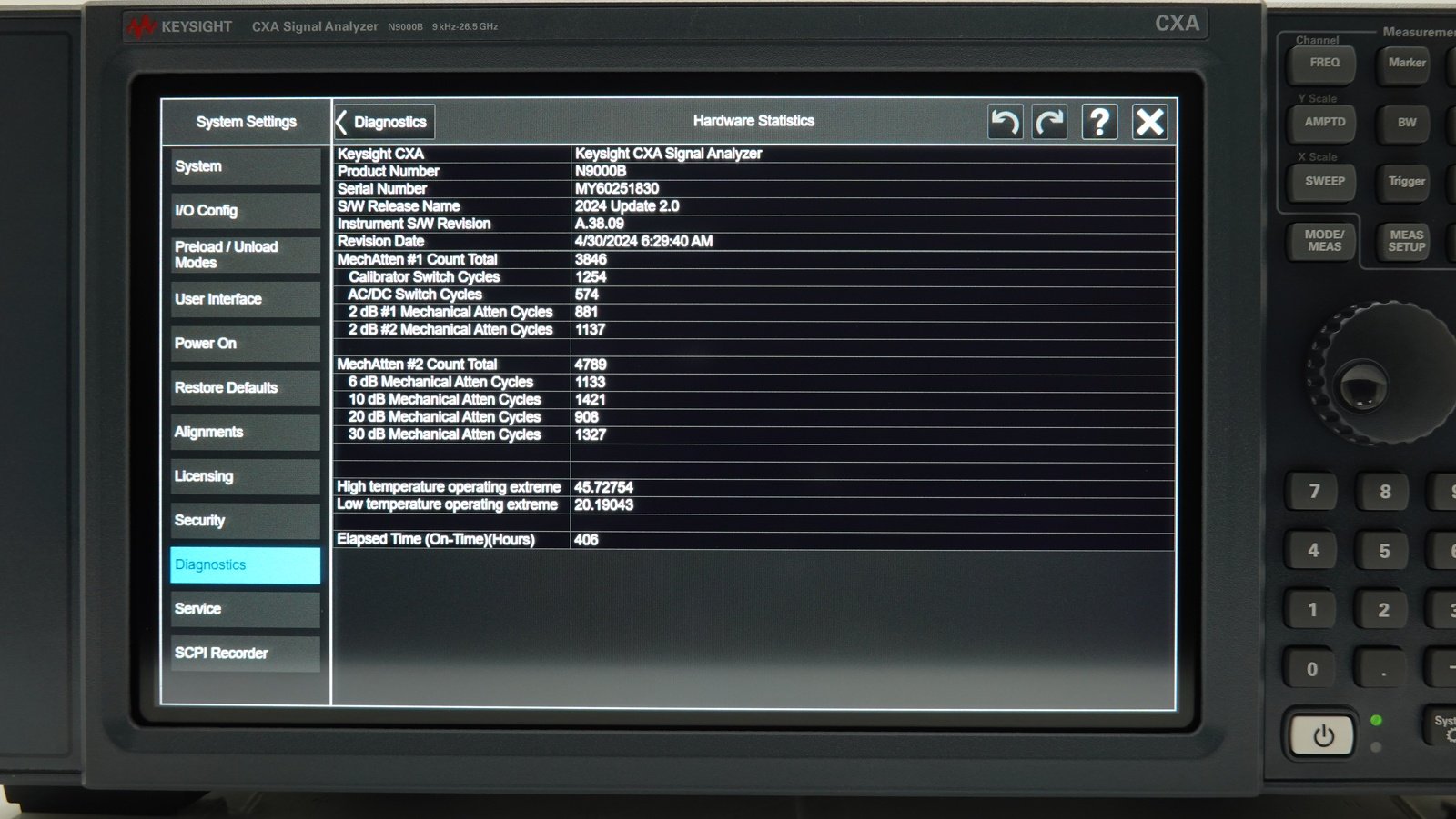 Keysight N9000B-526 9 kHz to 26.5 GHz