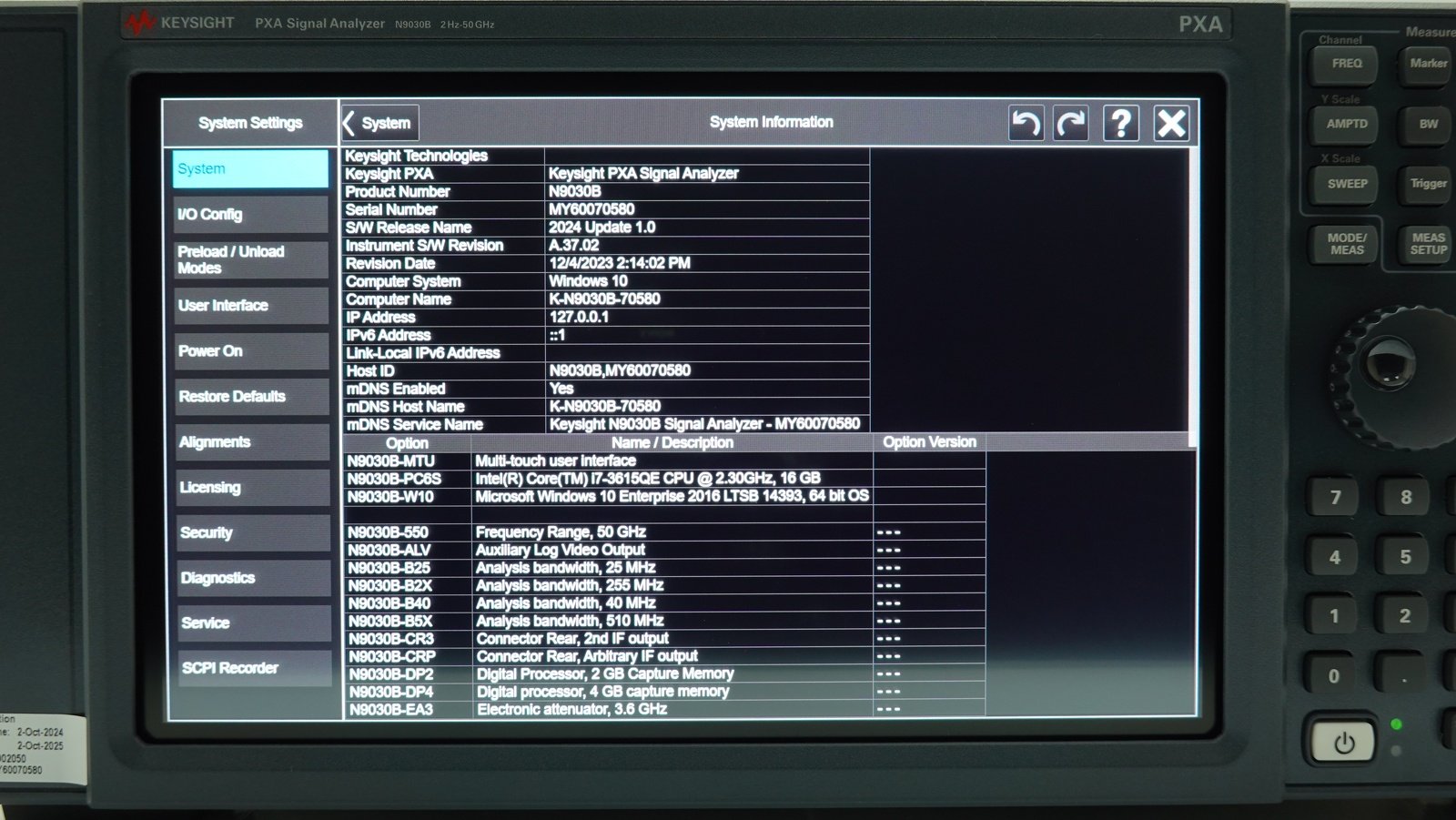 Keysight N9030B-550 2 Hz to 50 GHz