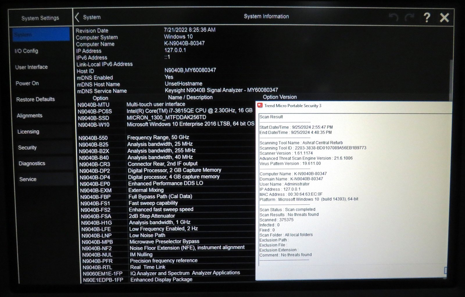 Keysight N9040B-550 2 Hz to 50 GHz