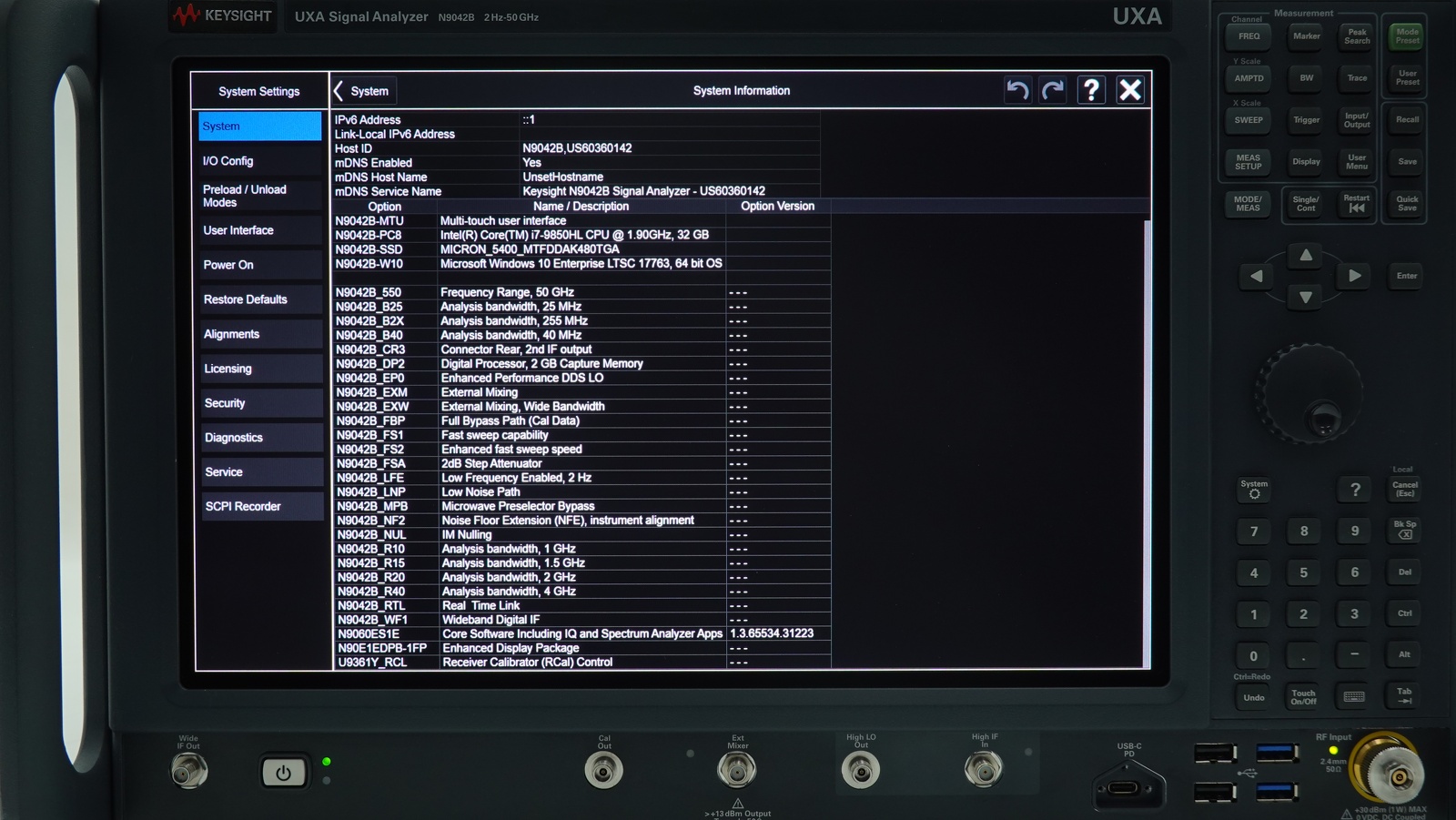 Keysight N9042B-550 2 Hz to 50 GHz