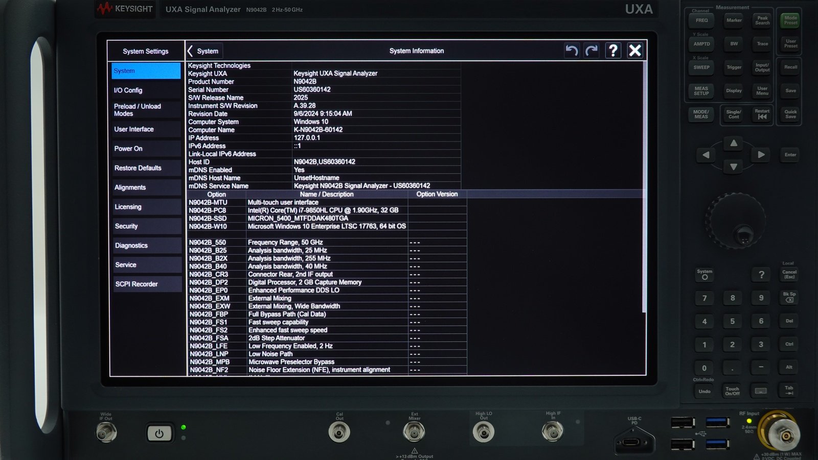 Keysight N9042B-550 2 Hz to 50 GHz