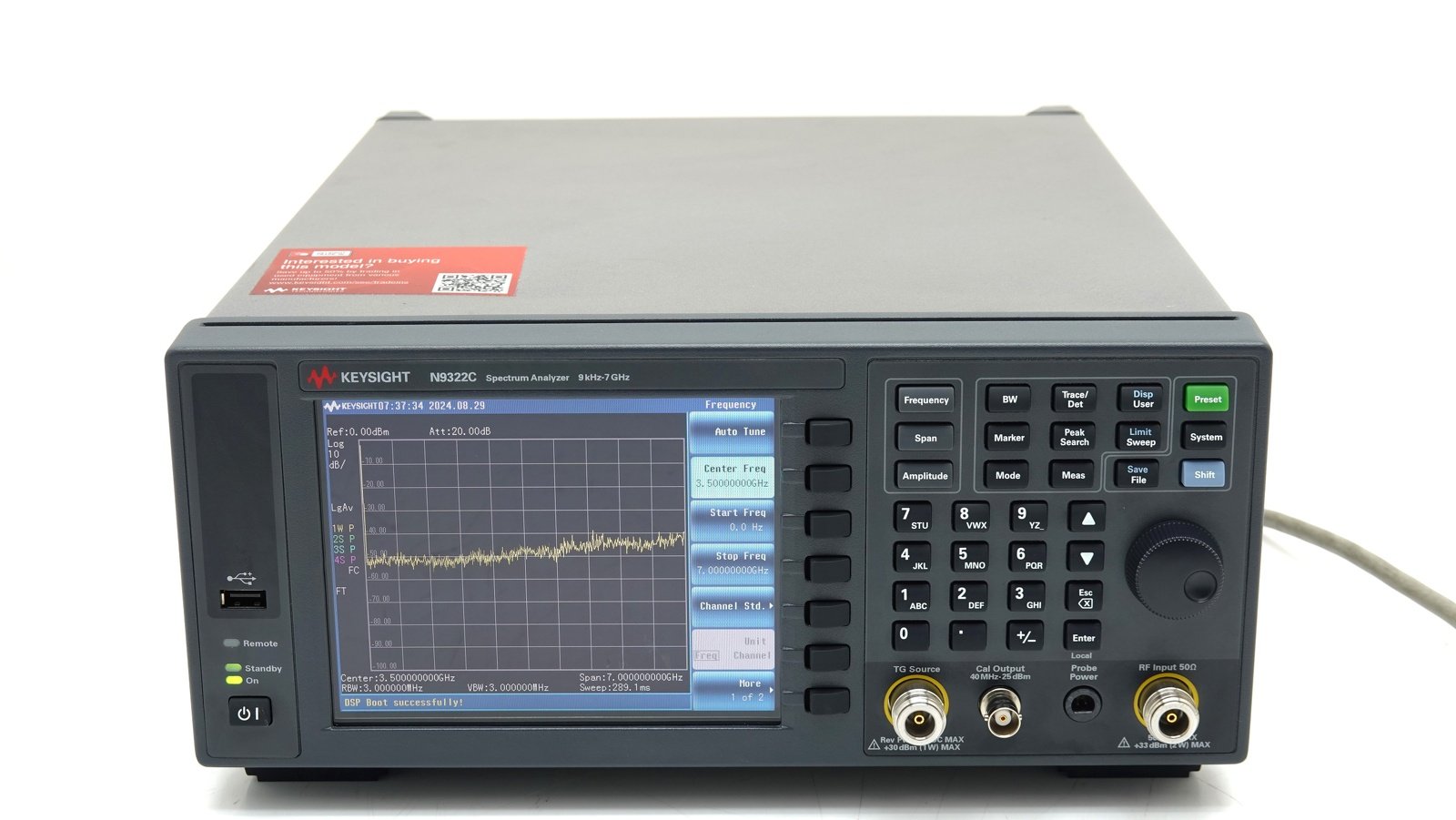 Keysight N9322C Basic Spectrum Analyzer (BSA) / 9 kHz to 7 GHz