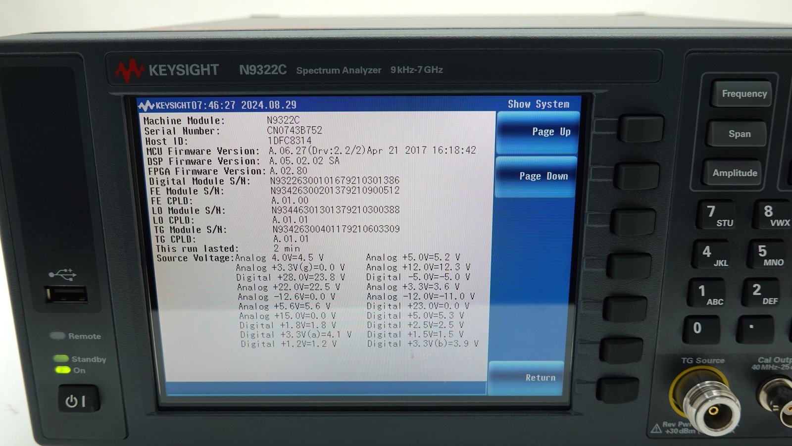 Keysight N9322C Basic Spectrum Analyzer (BSA) / 9 kHz to 7 GHz