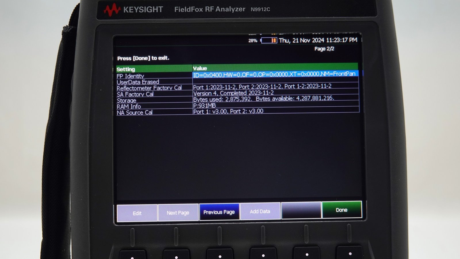 Keysight N9912C FieldFox Handheld RF Analyzer