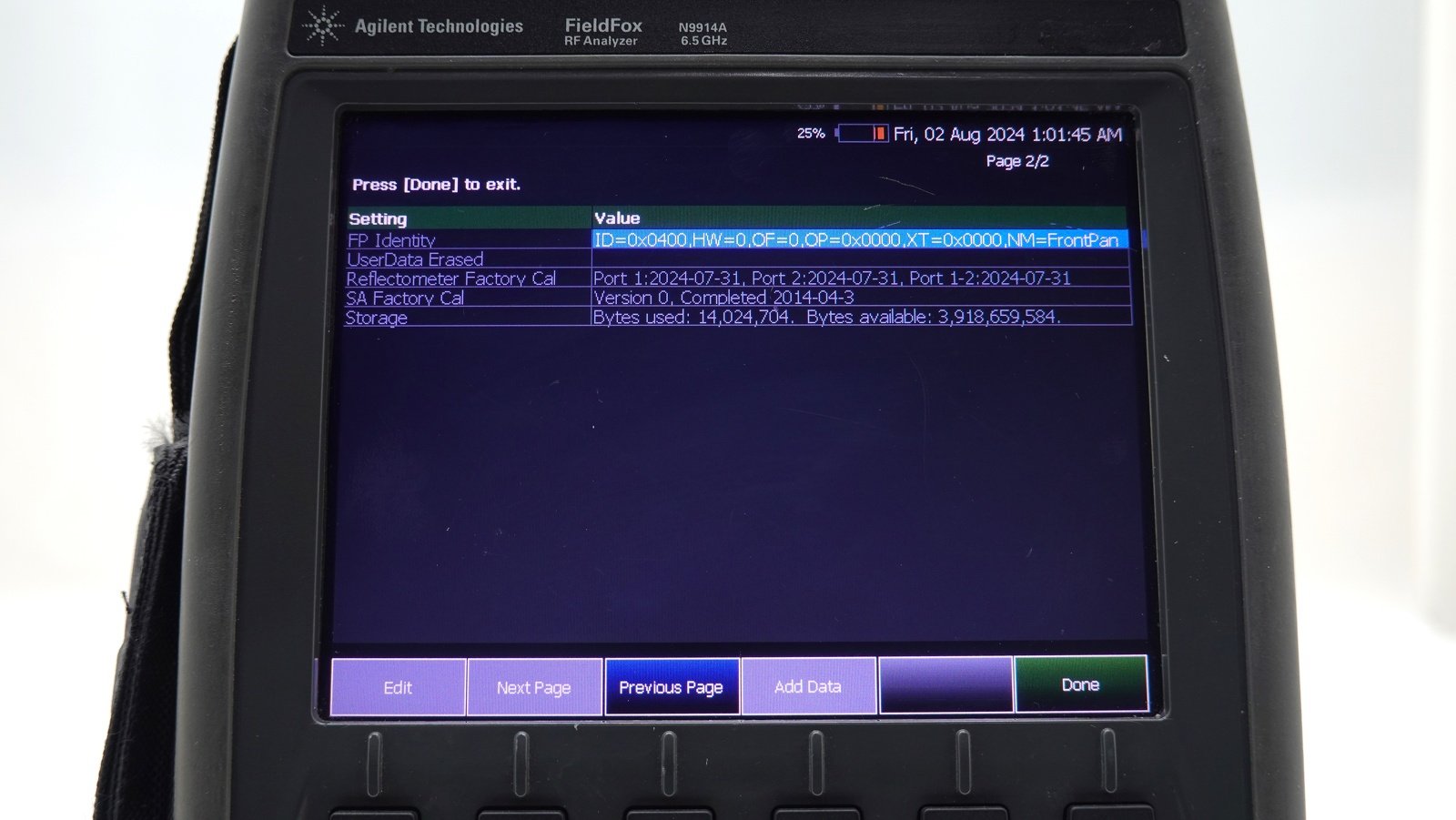 Keysight N9914A FieldFox Handheld RF Analyzer / 30 kHz to 6.5 GHz