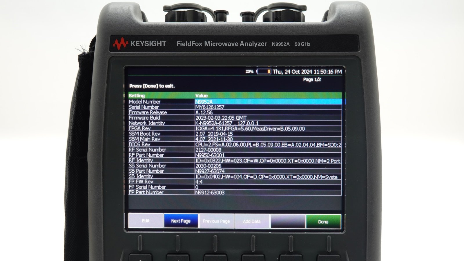 Keysight N9952A FieldFox Handheld Microwave Analyzer / 300 kHz to 50 GHz