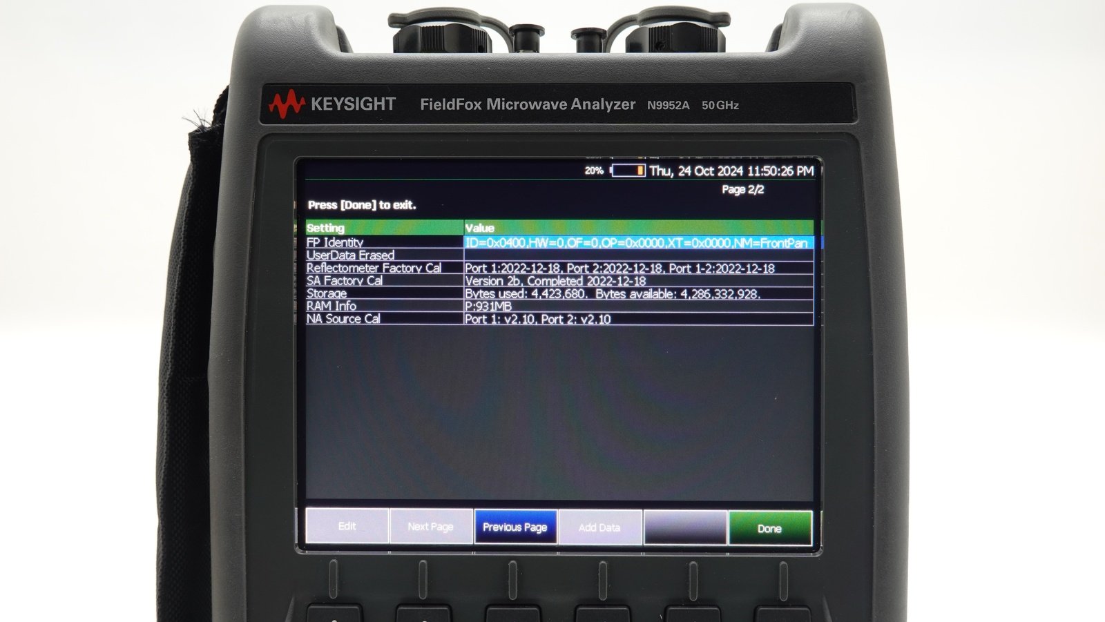 Keysight N9952A FieldFox Handheld Microwave Analyzer / 300 kHz to 50 GHz