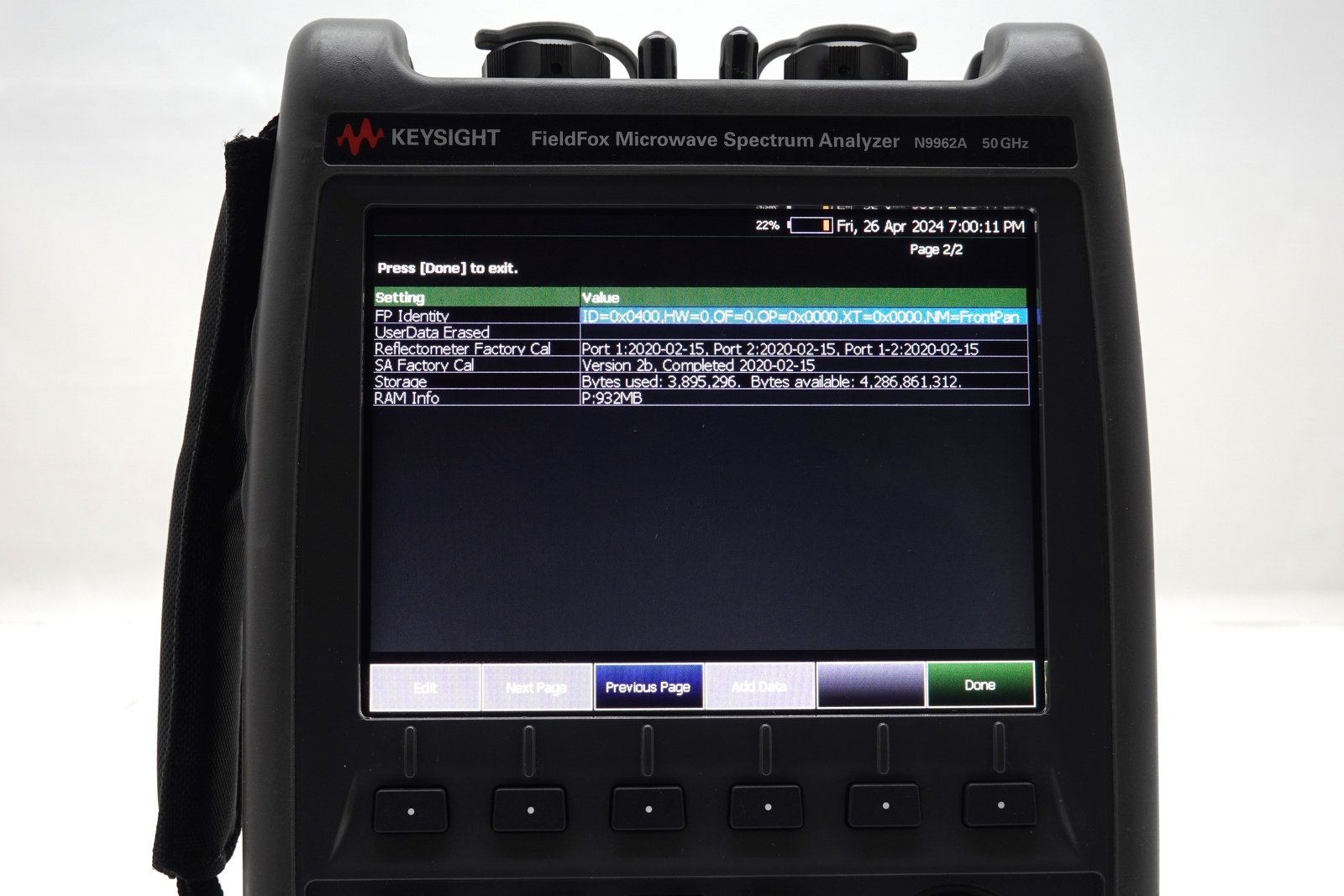 Keysight N9962A FieldFox Handheld Microwave Spectrum Analyzer / 5 kHz to 50 GHz